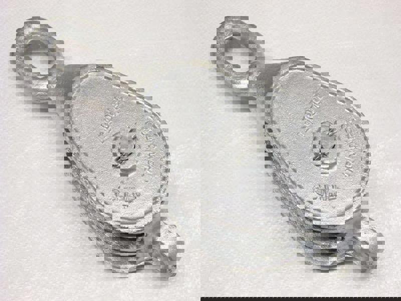 0.4 Ton 3" GMI Double Block With Swivel Eye Galvanised - 12MM Fibre Rope Safety Lifting