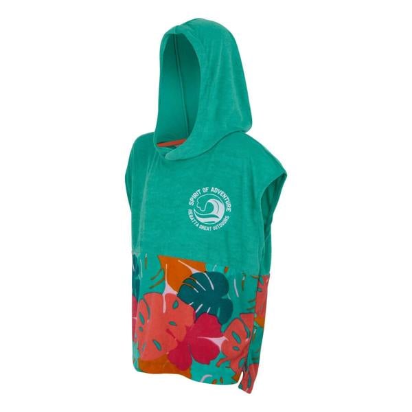 Regatta Childrens/Kids II Tropical Leaves Hooded Towel - Turquoise - 
