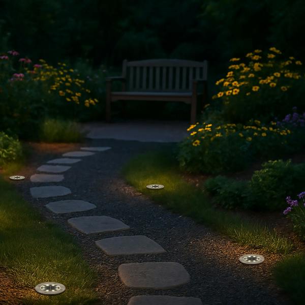 Gardenwize Pack of 4 Solar Deck Lights – White LED Outdoor Lights