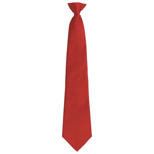 Premier Unisex Adult Colours Fashion Plain Clip-On Tie - Red