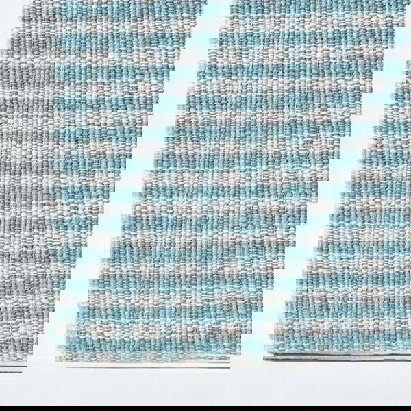 HOMESCAPES Gingham Check Cotton Cube Pouffe - 36 x 36 x 38 cm