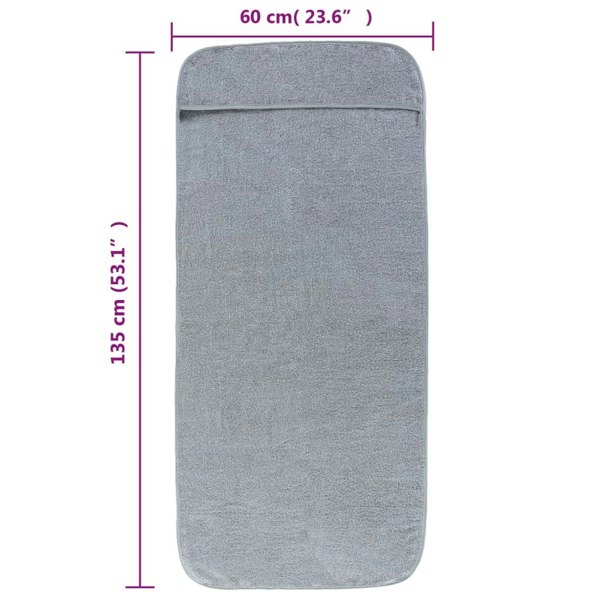 Berkfield Beach Towels 2 pcs Grey 60x135 cm Fabric 400 GSM