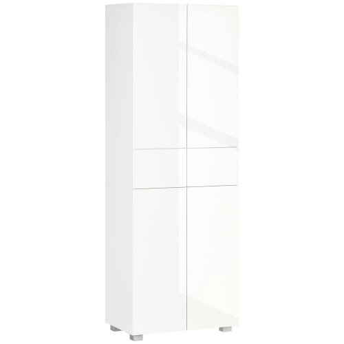 Wyld Haus Luvami High Gloss White 4 Door Kitchen Cupboard With 5 Tier Storage And Push OFauxn Design