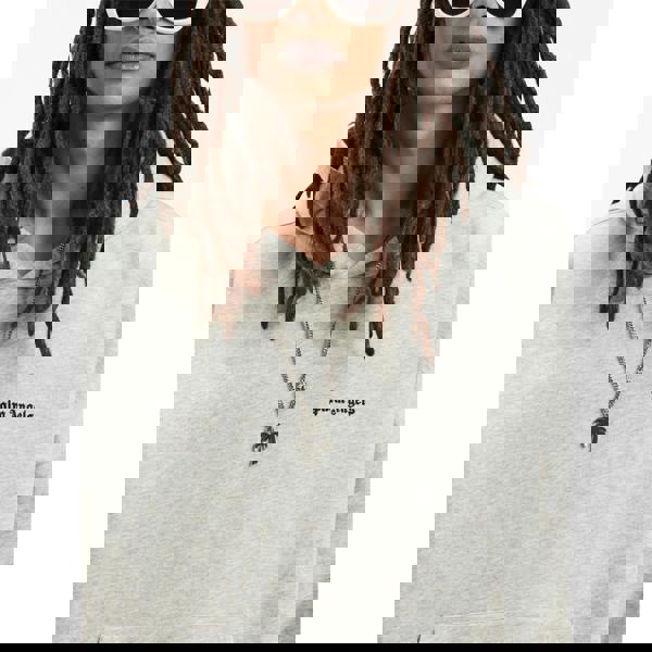 Palm Angels Embroidered Logo Hoodie   in  Light Grey