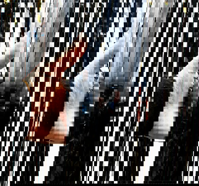 Cheetah Metallic Tinsel Curtain, 3M x 1M Black