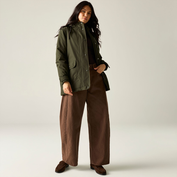 Regatta Womens/Ladies Orla Kiely Insulated Waterproof Jacket - Brown Shadow/Eccentric Purple