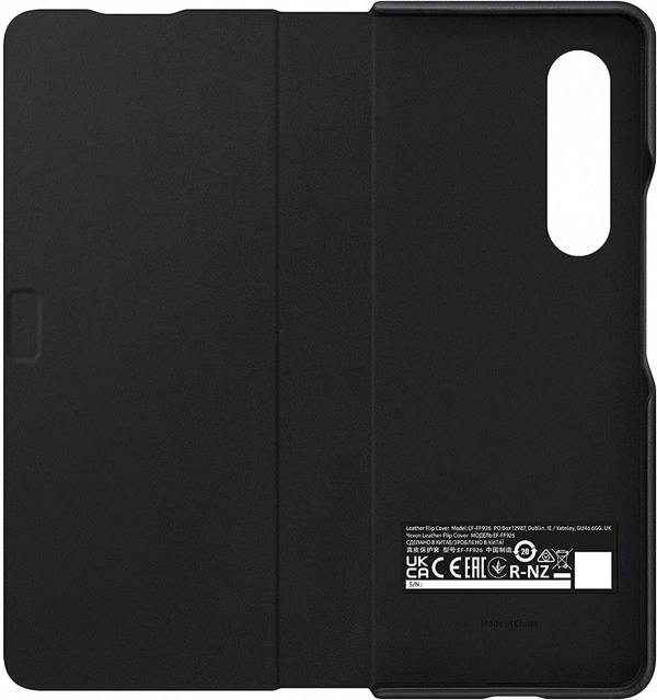 Samsung Galaxy Z Fold 3 Leather Flip Cover Black - EF-FF926LBEGWW