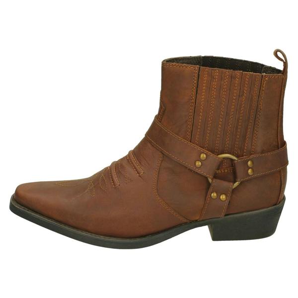 Maverick Mens Maverick Leather Ankle Cowboy Boots A3003