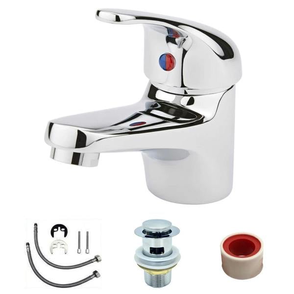 Havendro Cloakroom Basin Mono Mixer Tap Chrome Bathroom Sink Tap with Fixings and Waste