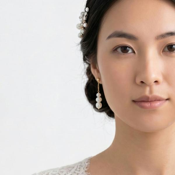 Gold Trip Timeless Three Pearl Drop Earrings