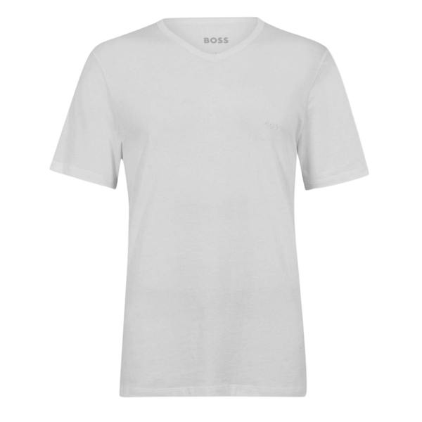 Boss Mens Logo V Neck T-Shirt (Pack of 3) - White - 