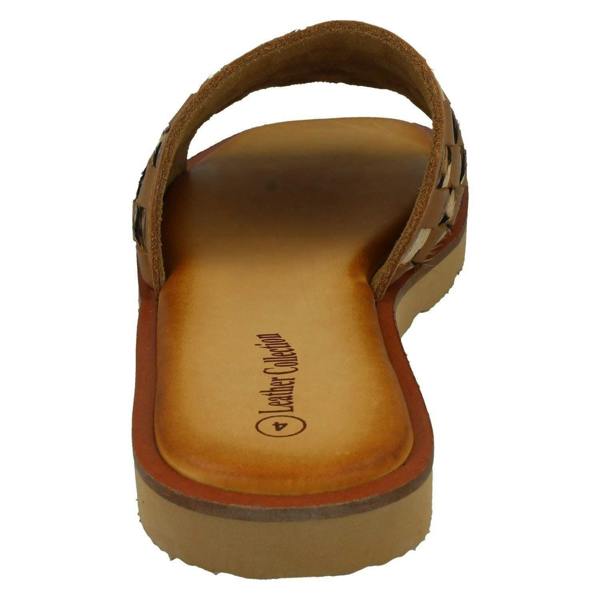 Leather Collection Ladies Leather Collection Leopard Print Sliders F00341