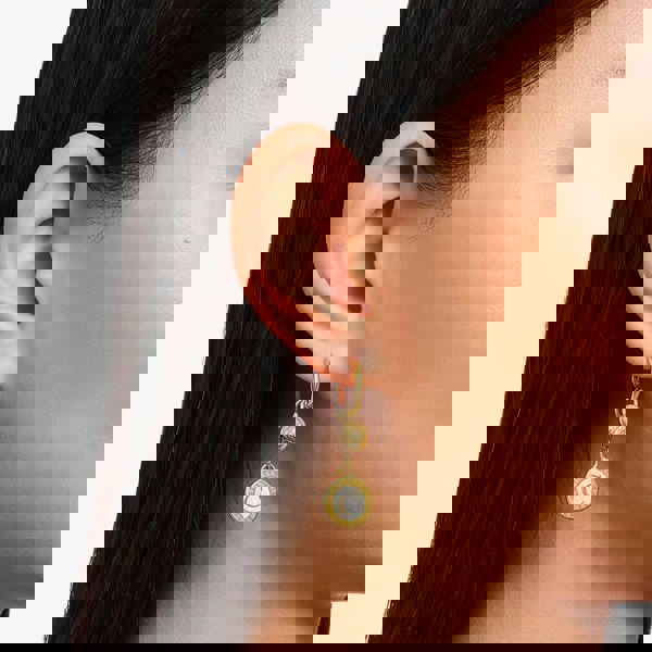 THOMAS SABO Gold Plated Single White Cubic Zirconia Drop Hoop Earrings CR720-414-39