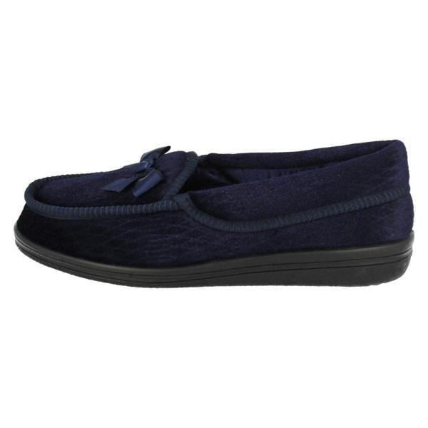 Four Seasons Ladies Four Seasons Full Slippers with Bow Detail