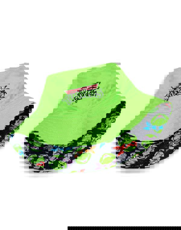 Teenage Mutant Ninja Turtles Boys Green Reversible Logo And Faces All Over Print Bucket Hat (One Size)