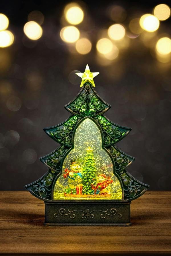 One Size Christmas Scene Globe Lantern with Swirling Water Glitter, Music and Warm LED Lights image 4