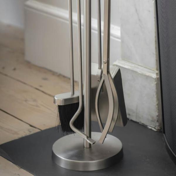 Silver Fireside Tool Set - alternative angle