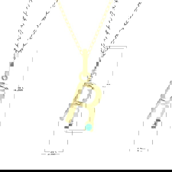 Gemondo Initial Emerald Letter Necklace In 9ct Yellow Gold