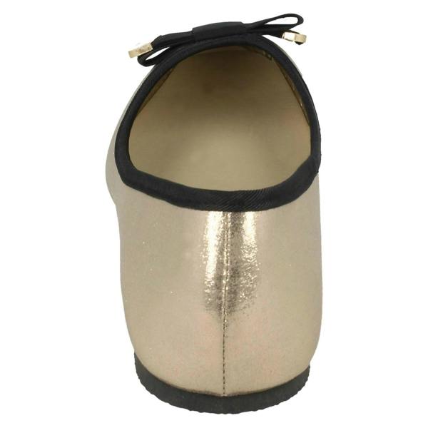 Spot On Ladies Spot On Ribbon Bow Vamp Ballerinas