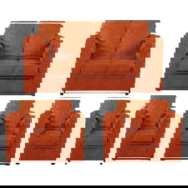 Furnishings For Less Luxor Jumbo Cord 2 Seater and 2 x Armchairs - Full Back