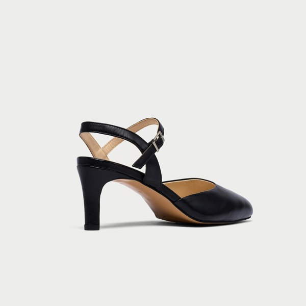 Calla Shoes Patricia - Black Leather Heels