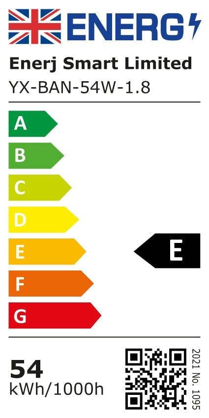 ENER-J Pack of 2 LED Prismatic Batten Fitting Lights, 54W, 180cms, 6500K Daylight for Ceiling of Home & Office, Workshop & Garage Lighting