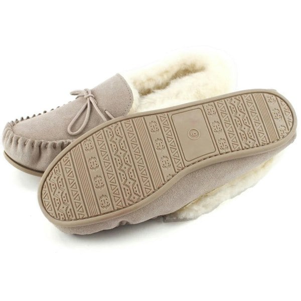 Eastern Counties Leather Womens/Ladies Willow Suede Moccasins - Stone