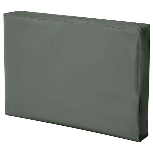 Deep grey rectangular seat cushion cover with smooth corners and neat edges