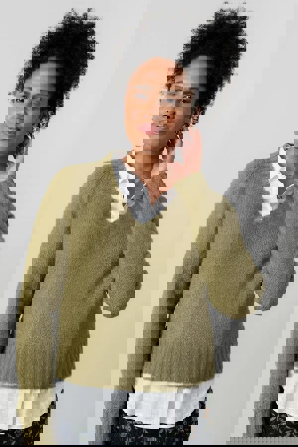 Woodchester V-Neck Boxy Knit Jumper Grey | Lily and Me Clothing