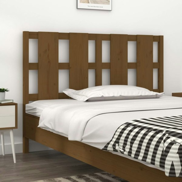 Berkfield Bed Headboard Honey Brown 140.5x4x100 cm Solid Wood Pine