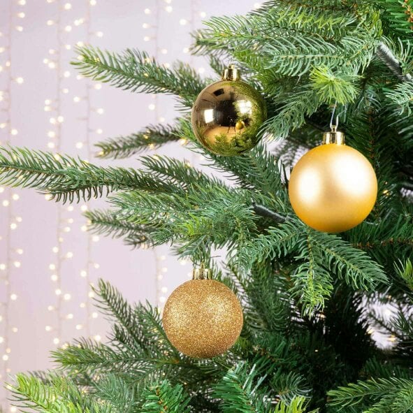 Shatchi Deep Gold Shatterproof Christmas Baubles in 3 or 6 Piece Pack Sizes for Trees and Seasonal Displays