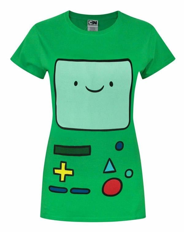 Adventure Time Womens Green Bmo Short Sleeved T-Shirt