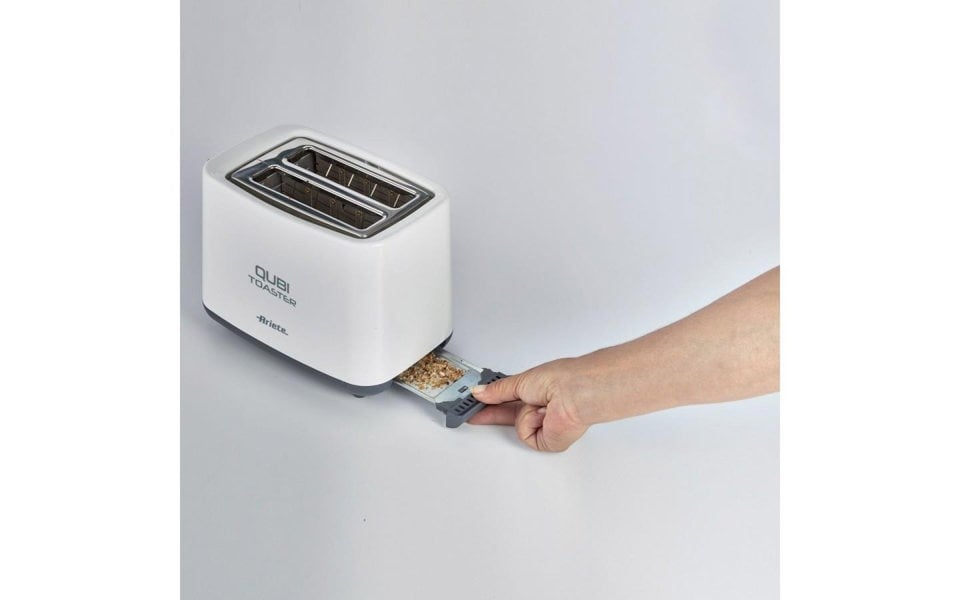 Ariete Qubi 2 Slice Toaster 760W with Stainless Steel Clamps White