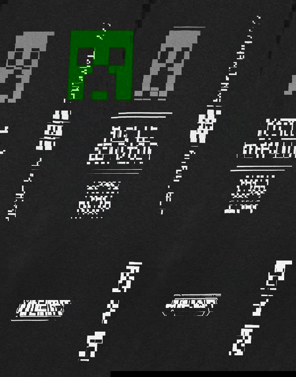 Minecraft Mens Black Hostile Behaviour Short Sleeved T-Shirt