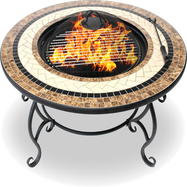 Centurion Supports TOPANGA High-End Round Multi-Functional Garden and Patio Heater, Fire Pit, Coffee Table, BBQ and Ice Bucket