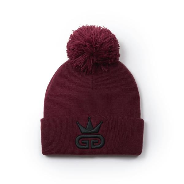 God Given Talent GGT Black Logo Burgundy Bobble Woolly Hat