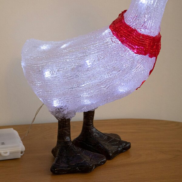 Samuel Alexander 39cm Light Up Christmas Goose Decoration with 30 White LEDs
