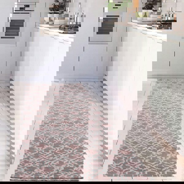 Machine Washable Flatweave Moroccan Rug Pink