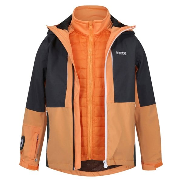 Regatta Childrens/Kids Hydrate VIII 3 In 1 Waterproof Jacket - Apricot Crush/Seal Grey