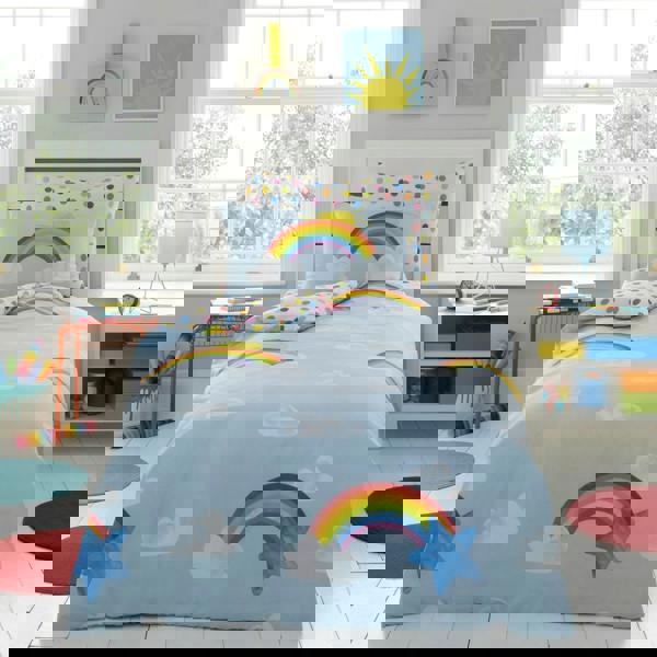 Smart Living Kids Duvet Cover and Pillowcase Set - Sunny Rainbow