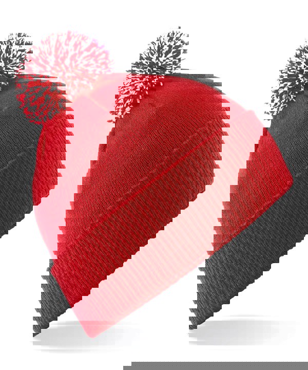 Beechfield Unisex Beechfield Snowstar Rib Knit Acrylic Pom Beanie {BC450}