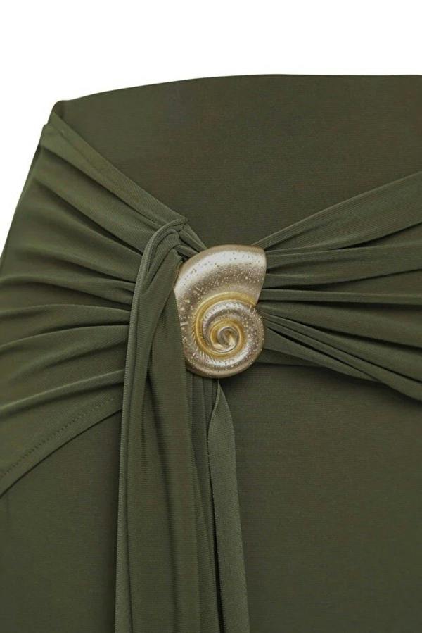 WOVCOR Knit Long Skirt with Accessory Detail