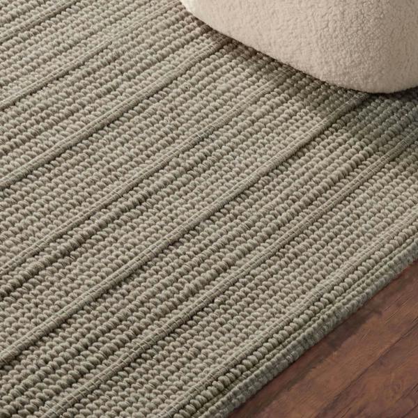 Camden Wool Parker Rug Grey, heat-insulting, striped textured design.