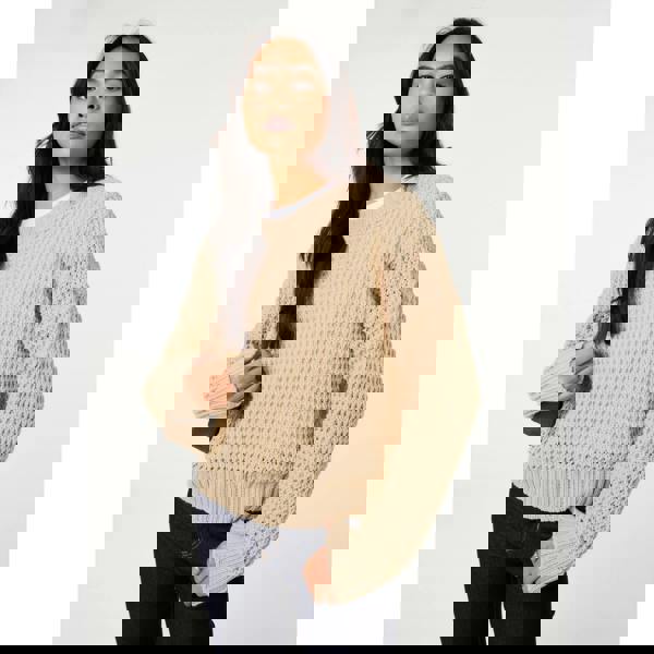 Pink Vanilla Waffle Knit Crop Jumper