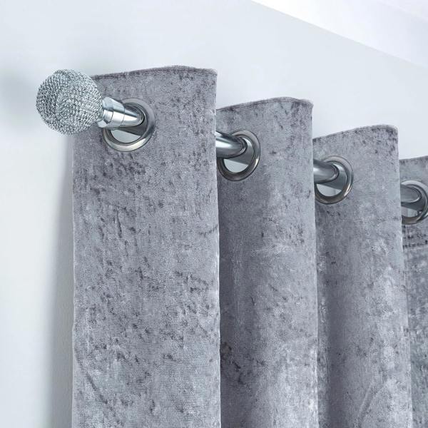 A.Unique Home Knotted Ball Extendable Curtain Pole (25/28mm) (Nickel,120cm - 220cm)