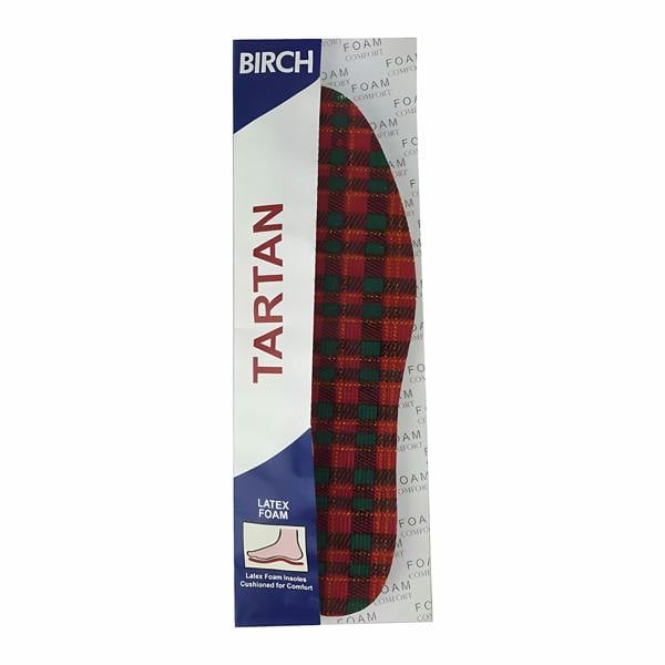 BIRCH Mens Tartan Foam Insoles - Cushioning Shoe Inserts