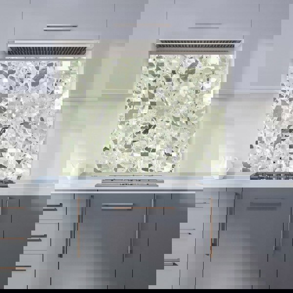 Warren Reed - Designer Sage Green And White Quartz Effect Kitchen Splashback