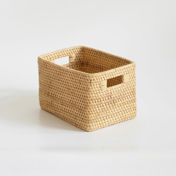 Colourful rattan storage baskets in 4 colours - Coastal Villa Homeware