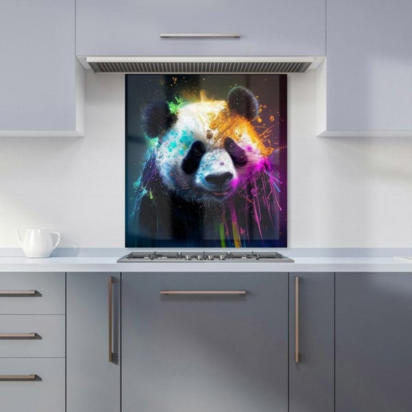 Warren Reed - Designer Panda Face Splashart Colourful Kitchen Splashback