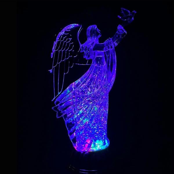 3cm LED Light Up Angel Figure Swirling Glitter Acrylic Christmas Decoration image 3